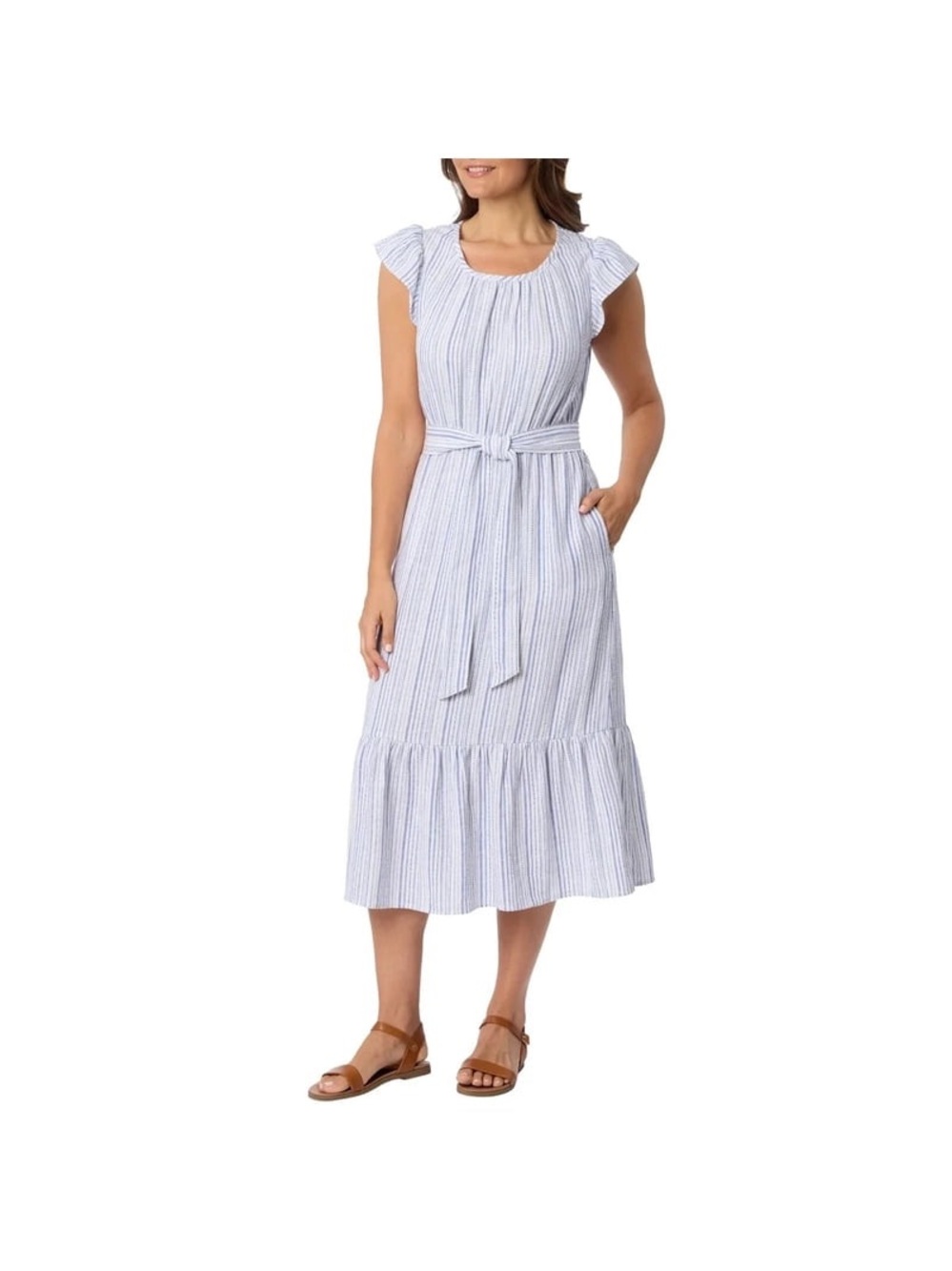 Briggs Women's Tiered Linen Blend Dress